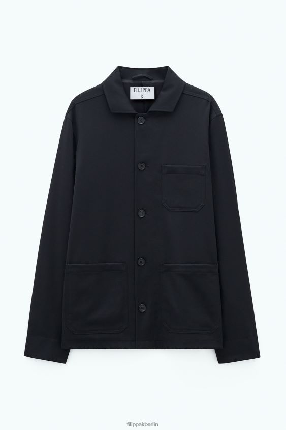 Filippa K L8HHT261 Bekleidung Schwarz Männer Jacke aus Louis-Gabardine
