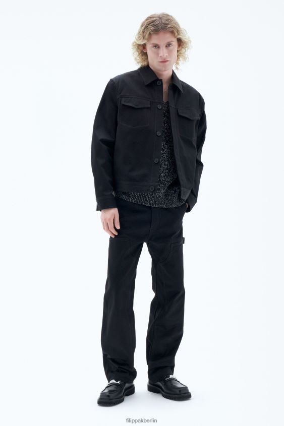 Filippa K L8HHT262 Bekleidung Schwarz Männer Arbeitsjacke aus Baumwolle