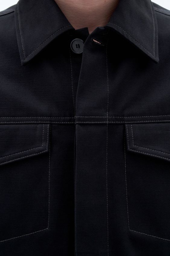 Filippa K L8HHT262 Bekleidung Schwarz Männer Arbeitsjacke aus Baumwolle