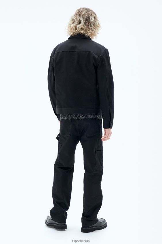 Filippa K L8HHT262 Bekleidung Schwarz Männer Arbeitsjacke aus Baumwolle