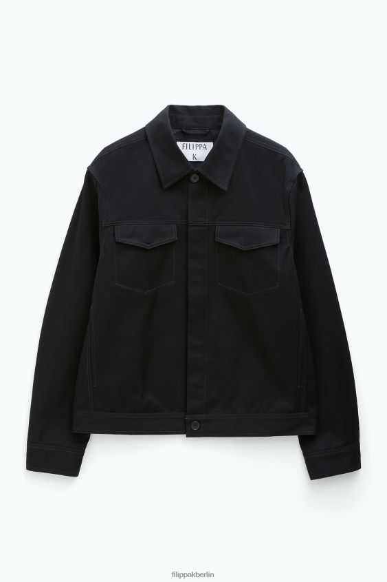 Filippa K L8HHT262 Bekleidung Schwarz Männer Arbeitsjacke aus Baumwolle