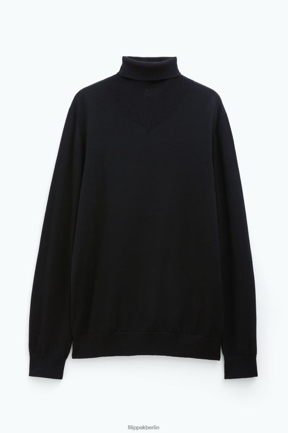 Filippa K L8HHT263 Bekleidung Schwarz Männer Rollkragenpullover aus Merinowolle