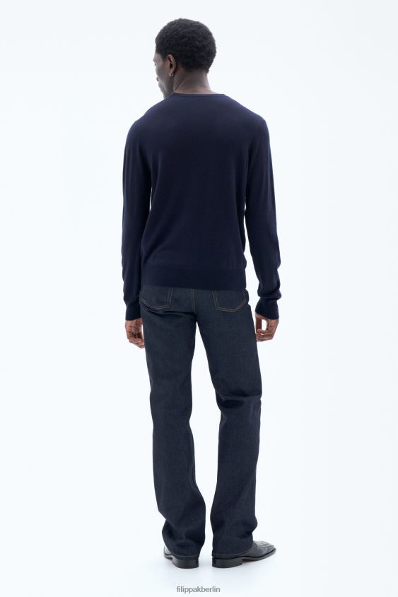 Filippa K L8HHT266 Bekleidung Marine Männer Pullover aus Merinowolle aus Baumwolle