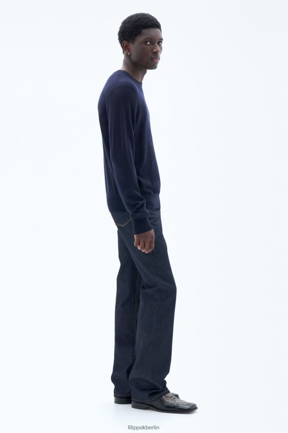 Filippa K L8HHT266 Bekleidung Marine Männer Pullover aus Merinowolle aus Baumwolle