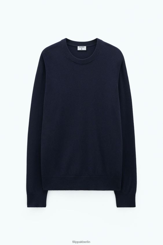 Filippa K L8HHT266 Bekleidung Marine Männer Pullover aus Merinowolle aus Baumwolle