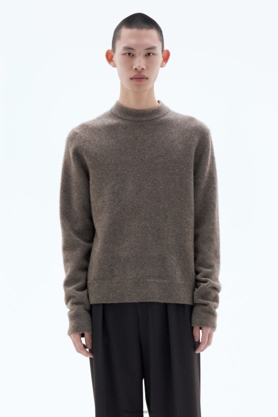Filippa K L8HHT268 Bekleidung dunkle Taupe-Melange Männer Johannes-Yak-Pullover