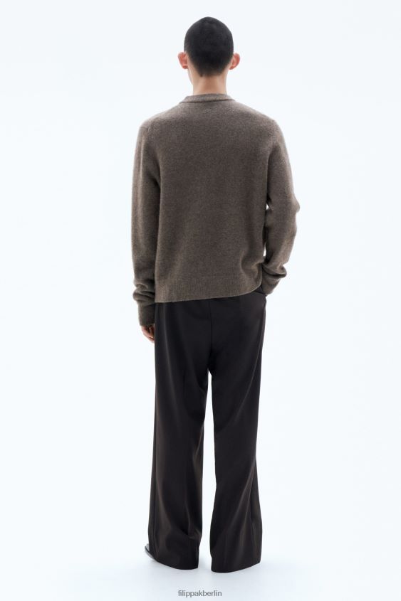Filippa K L8HHT268 Bekleidung dunkle Taupe-Melange Männer Johannes-Yak-Pullover