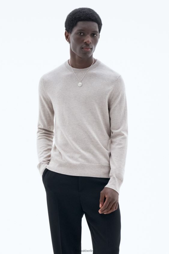 Filippa K L8HHT280 Bekleidung Beige-Melange Männer Pullover aus Merinowolle aus Baumwolle