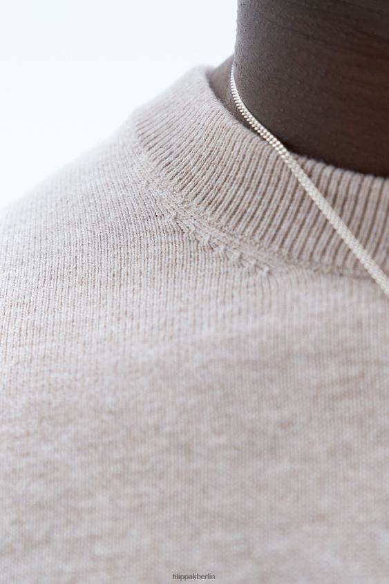 Filippa K L8HHT280 Bekleidung Beige-Melange Männer Pullover aus Merinowolle aus Baumwolle