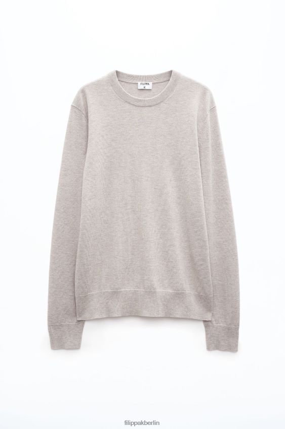 Filippa K L8HHT280 Bekleidung Beige-Melange Männer Pullover aus Merinowolle aus Baumwolle
