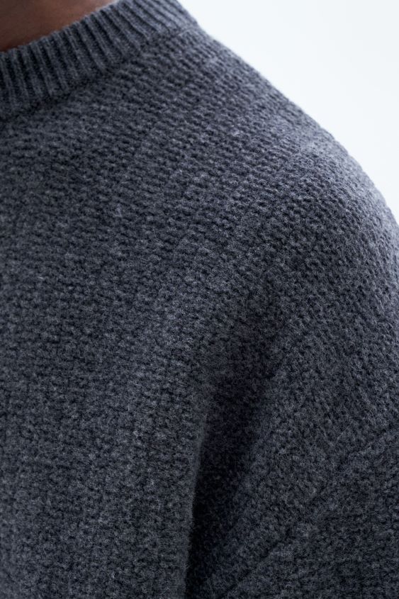 Filippa K L8HHT289 Bekleidung Anthrazit-Melange Männer Strukturpullover