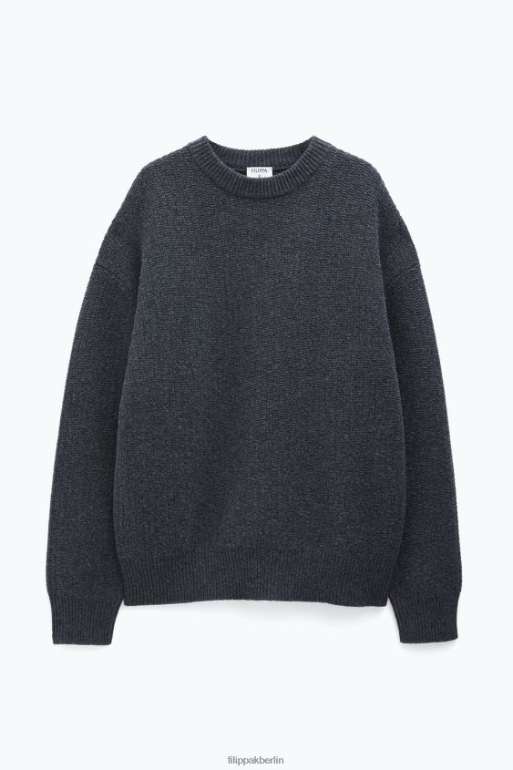 Filippa K L8HHT289 Bekleidung Anthrazit-Melange Männer Strukturpullover