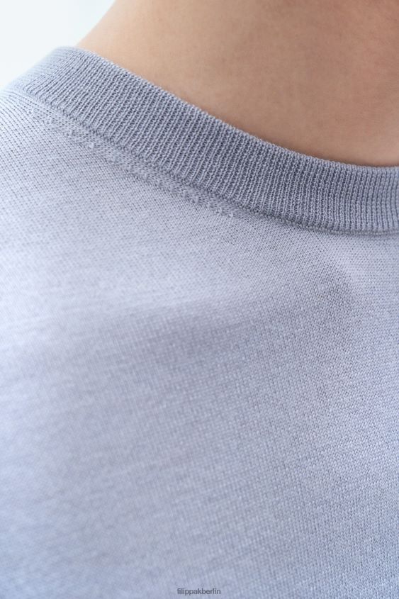 Filippa K L8HHT290 Bekleidung Nebelblau Männer Merinopullover