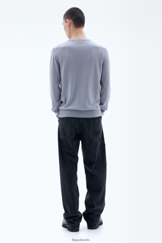 Filippa K L8HHT290 Bekleidung Nebelblau Männer Merinopullover