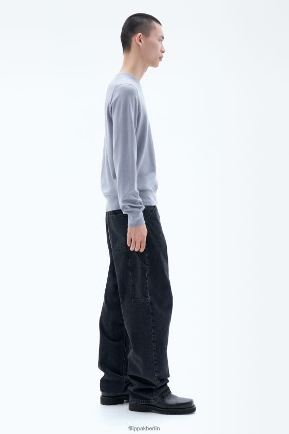 Filippa K L8HHT290 Bekleidung Nebelblau Männer Merinopullover