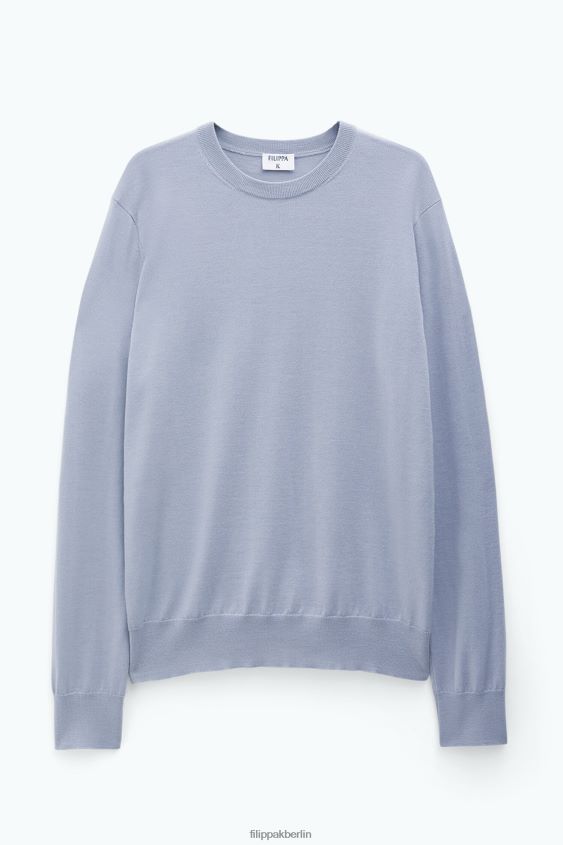 Filippa K L8HHT290 Bekleidung Nebelblau Männer Merinopullover