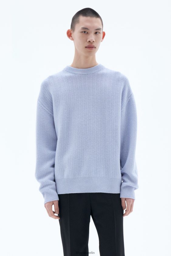 Filippa K L8HHT291 Bekleidung Eisblau Männer Strukturpullover