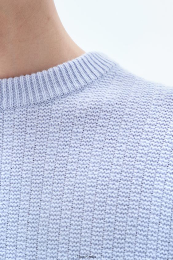 Filippa K L8HHT291 Bekleidung Eisblau Männer Strukturpullover