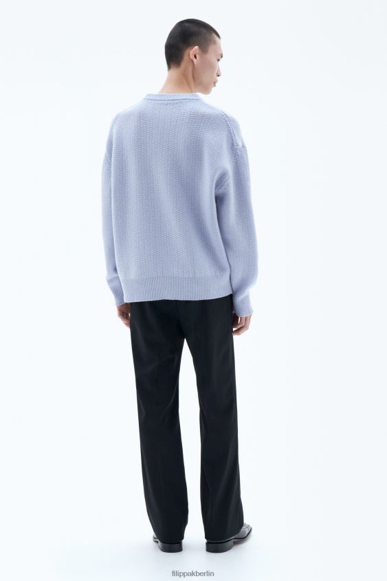 Filippa K L8HHT291 Bekleidung Eisblau Männer Strukturpullover