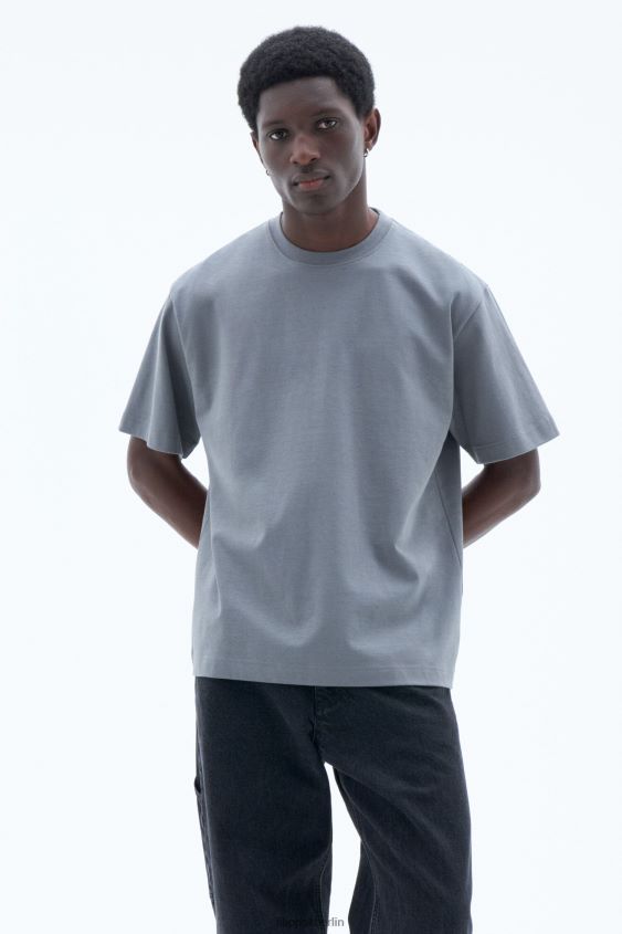 Filippa K L8HHT300 Bekleidung rauchgrün Männer Schweres T-Shirt mit Rundhalsausschnitt