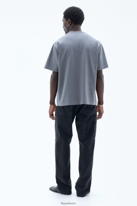 Filippa K L8HHT300 Bekleidung rauchgrün Männer Schweres T-Shirt mit Rundhalsausschnitt