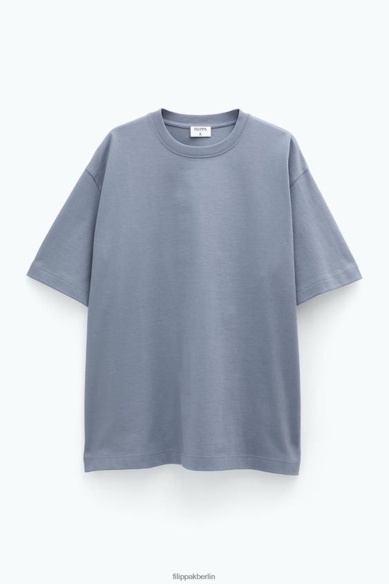 Filippa K L8HHT300 Bekleidung rauchgrün Männer Schweres T-Shirt mit Rundhalsausschnitt