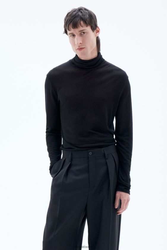 Filippa K L8HHT303 Bekleidung Schwarz Männer Jersey-Top mit Rollkragen