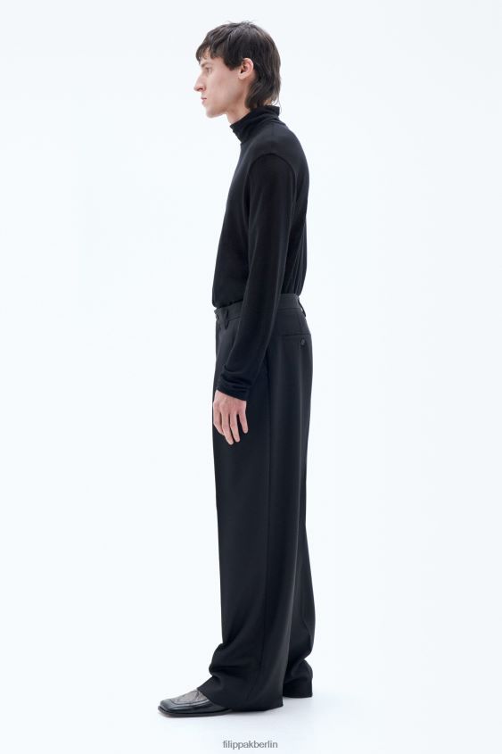 Filippa K L8HHT303 Bekleidung Schwarz Männer Jersey-Top mit Rollkragen