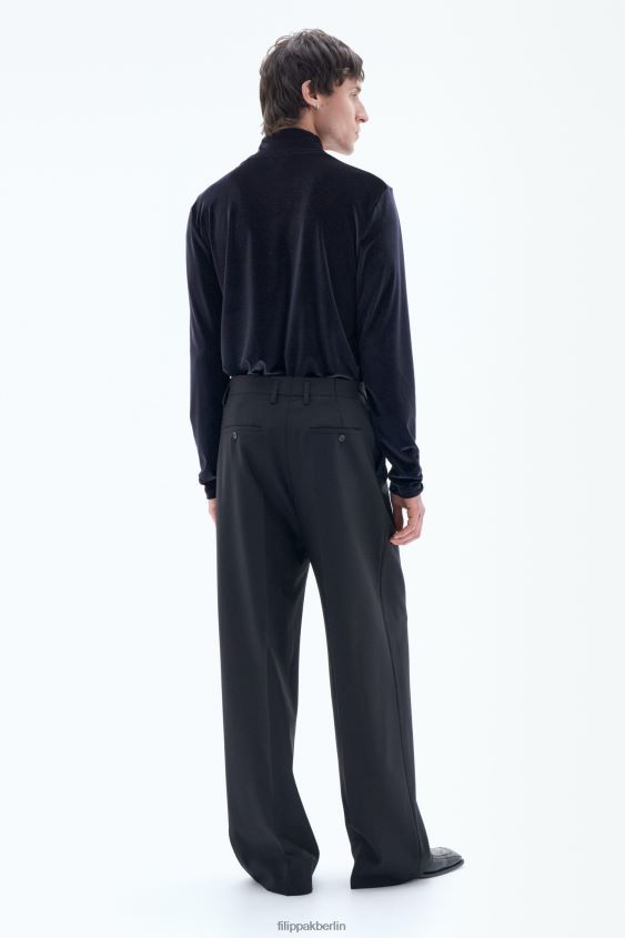 Filippa K L8HHT304 Bekleidung Schwarz Männer Rollkragenoberteil aus Samt