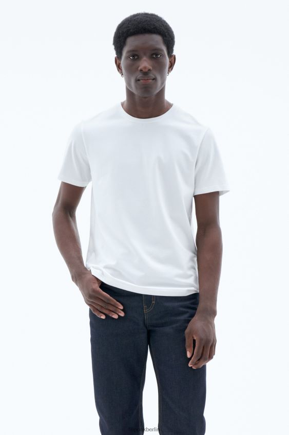 Filippa K L8HHT308 Bekleidung Weiß Männer T-Shirt aus Stretch-Baumwolle