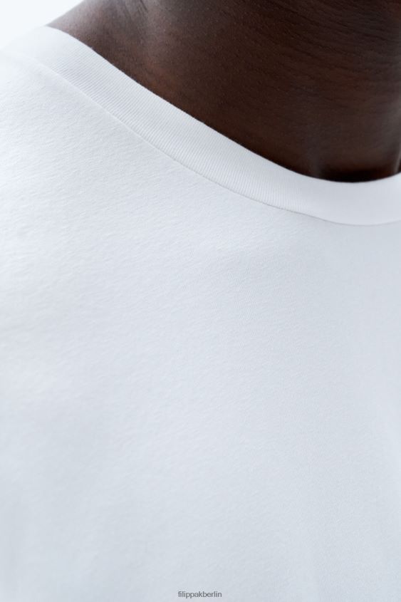 Filippa K L8HHT308 Bekleidung Weiß Männer T-Shirt aus Stretch-Baumwolle