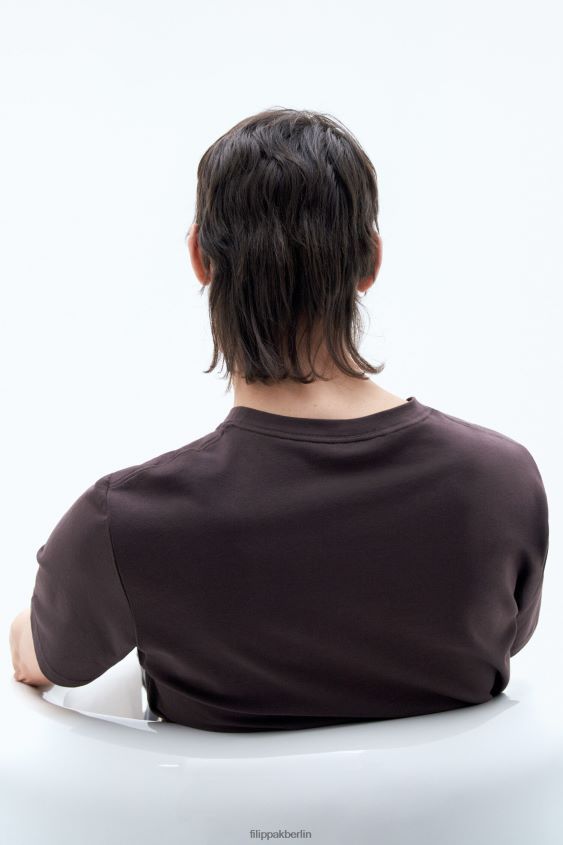 Filippa K L8HHT309 Bekleidung dunkle Schokolade Männer T-Shirt aus Stretch-Baumwolle