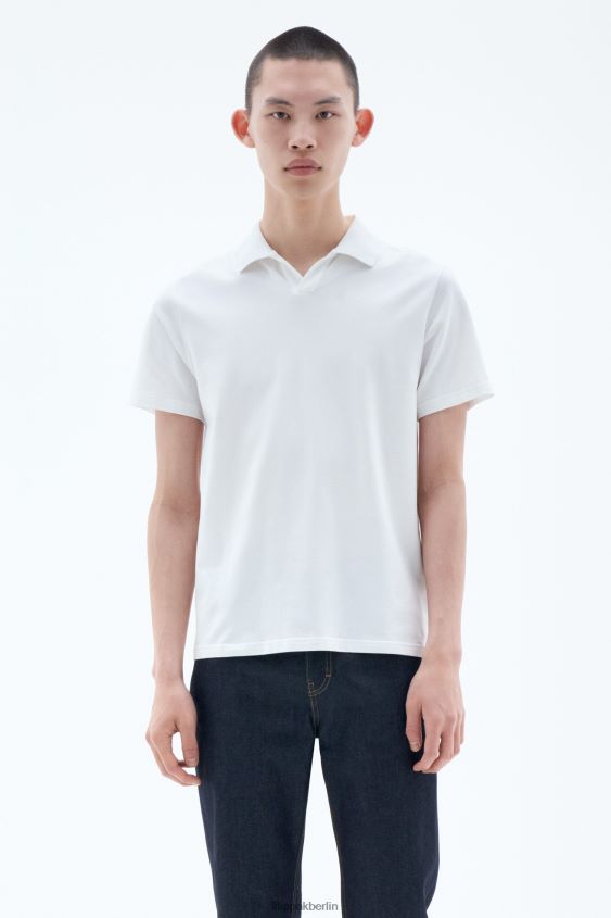 Filippa K L8HHT314 Bekleidung Weiß Männer Polo-T-Shirt aus Stretch-Baumwolle