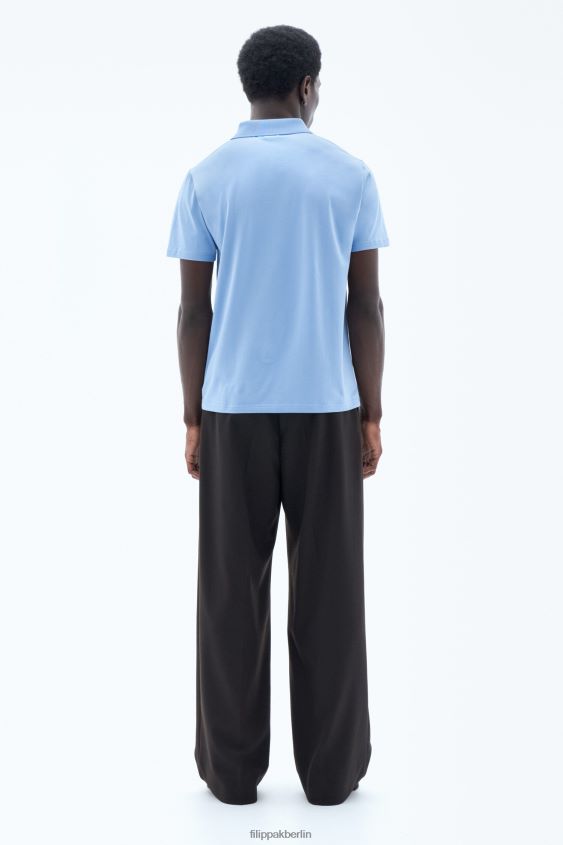 Filippa K L8HHT319 Bekleidung Türkis Männer Polo-T-Shirt aus Stretch-Baumwolle