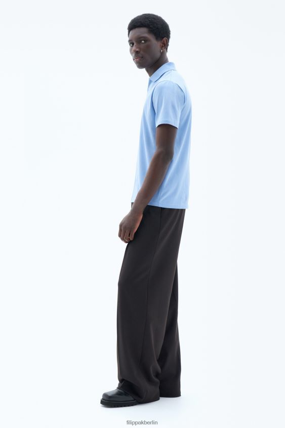 Filippa K L8HHT319 Bekleidung Türkis Männer Polo-T-Shirt aus Stretch-Baumwolle