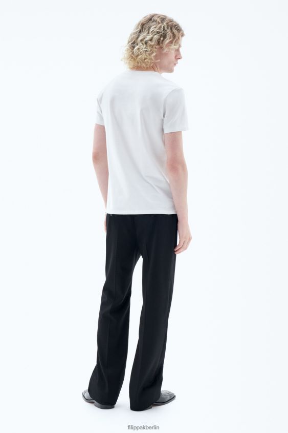 Filippa K L8HHT320 Bekleidung Weiß Männer Stretch-T-Shirt mit V-Ausschnitt