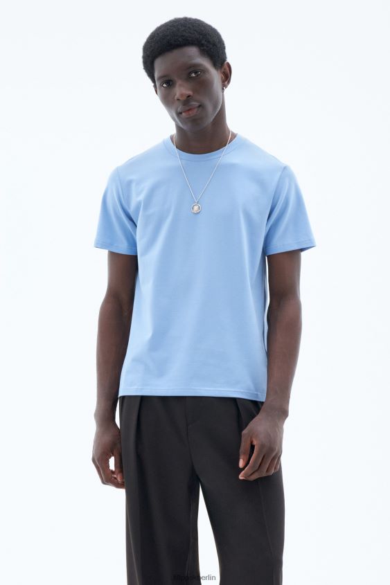 Filippa K L8HHT321 Bekleidung Türkis Männer T-Shirt aus Stretch-Baumwolle