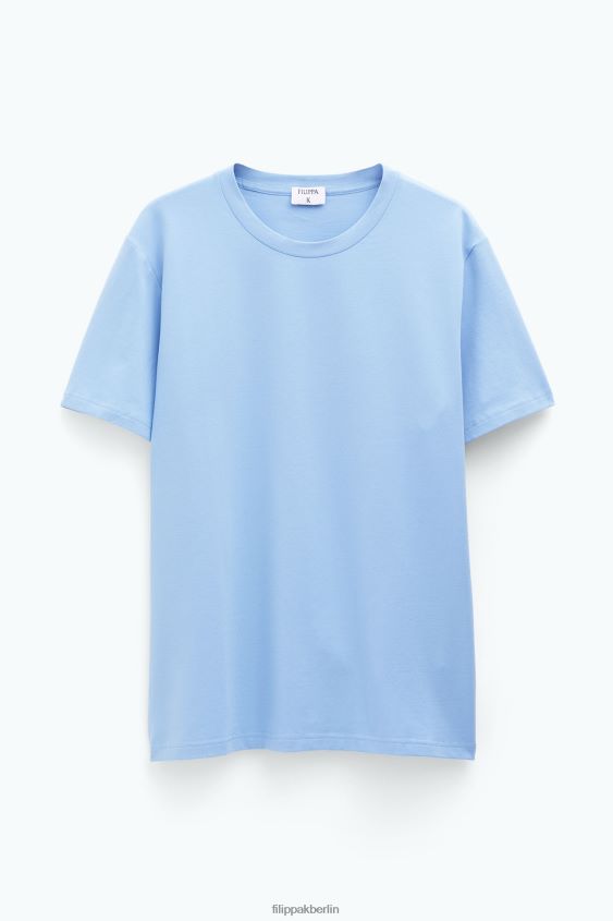 Filippa K L8HHT321 Bekleidung Türkis Männer T-Shirt aus Stretch-Baumwolle