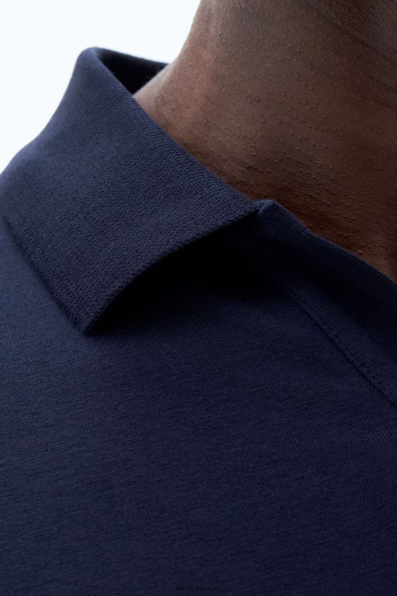 Filippa K L8HHT323 Bekleidung Marine Männer Polo-T-Shirt aus Stretch-Baumwolle
