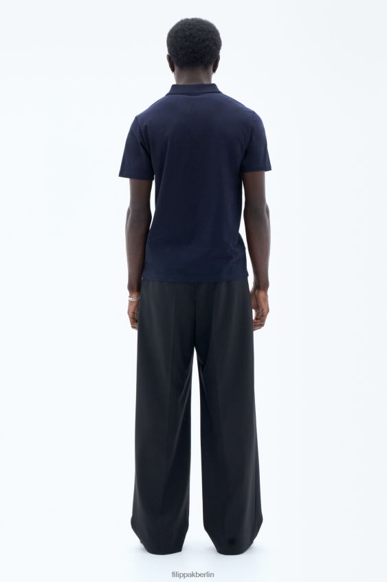 Filippa K L8HHT323 Bekleidung Marine Männer Polo-T-Shirt aus Stretch-Baumwolle