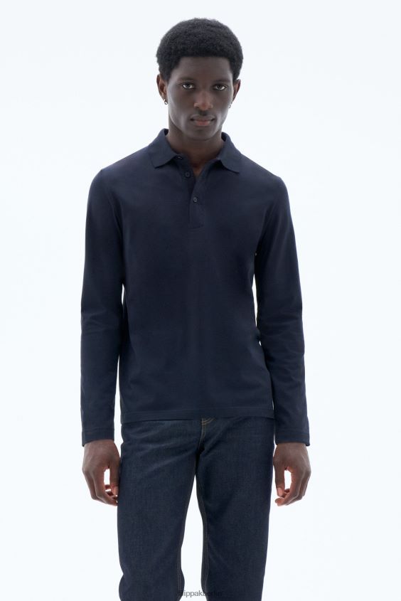 Filippa K L8HHT325 Bekleidung Marine Männer Luke Stretch-Poloshirt