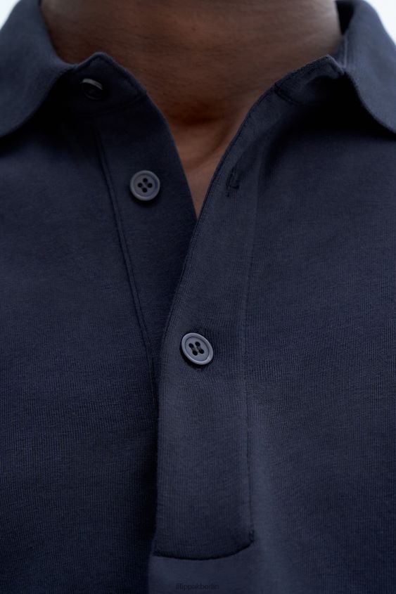 Filippa K L8HHT325 Bekleidung Marine Männer Luke Stretch-Poloshirt