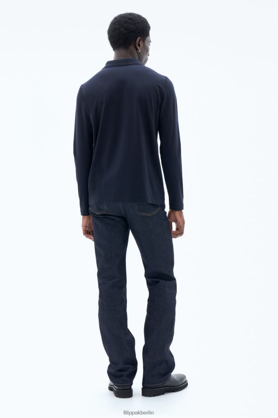 Filippa K L8HHT325 Bekleidung Marine Männer Luke Stretch-Poloshirt