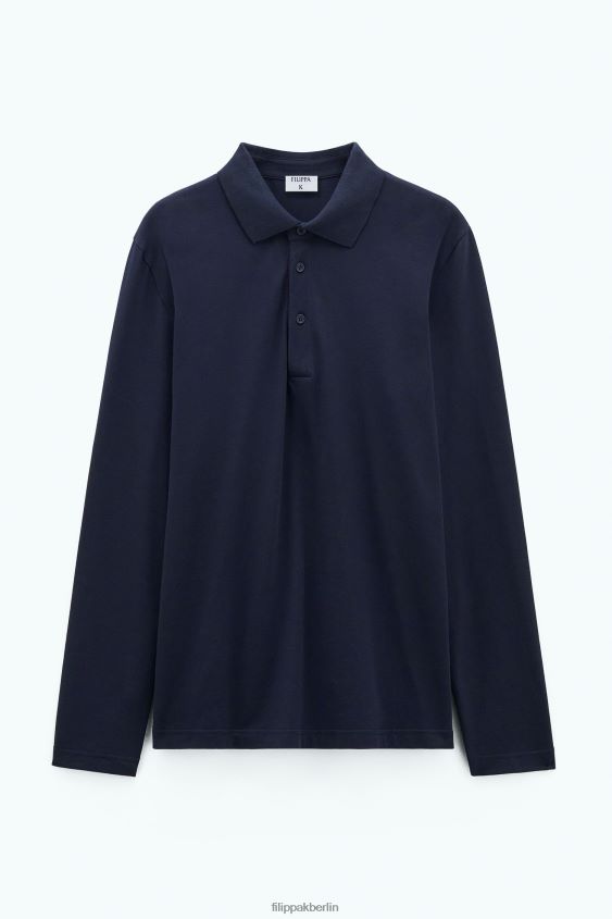 Filippa K L8HHT325 Bekleidung Marine Männer Luke Stretch-Poloshirt