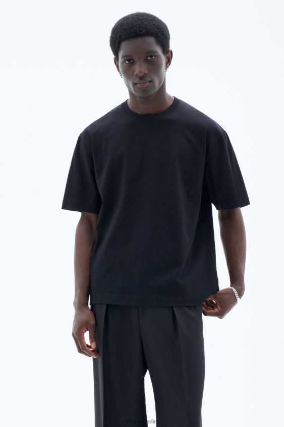 Filippa K L8HHT326 Bekleidung Schwarz Männer Schweres T-Shirt mit Rundhalsausschnitt