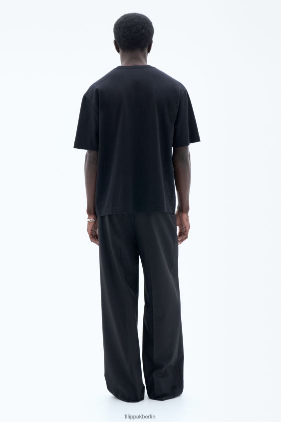 Filippa K L8HHT326 Bekleidung Schwarz Männer Schweres T-Shirt mit Rundhalsausschnitt