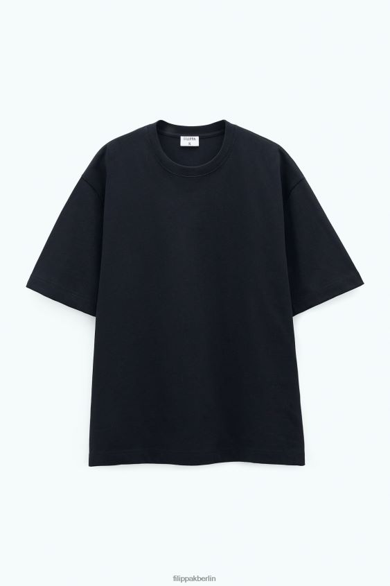 Filippa K L8HHT326 Bekleidung Schwarz Männer Schweres T-Shirt mit Rundhalsausschnitt
