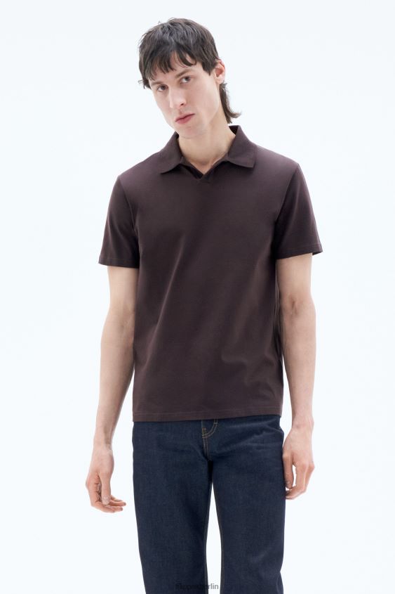 Filippa K L8HHT327 Bekleidung dunkle Schokolade Männer Polo-T-Shirt aus Stretch-Baumwolle
