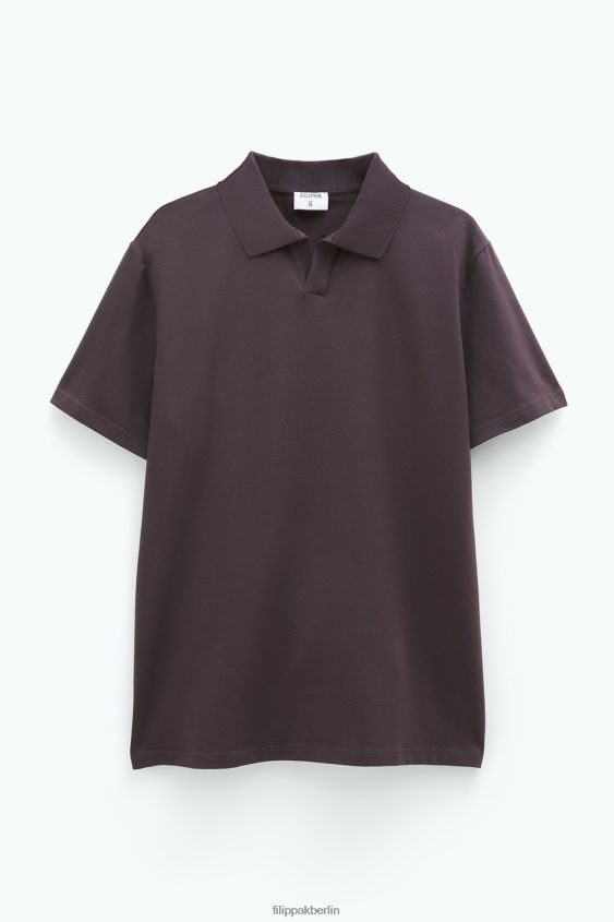 Filippa K L8HHT327 Bekleidung dunkle Schokolade Männer Polo-T-Shirt aus Stretch-Baumwolle