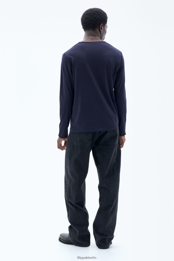 Filippa K L8HHT328 Bekleidung Marine Männer Rollkragen-Langarmshirt